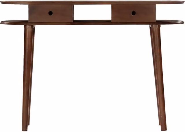 Consolle vidaXL in legno massello di acacia marrone stile mid-century L/P/H: 110 x 35 x 76 cm