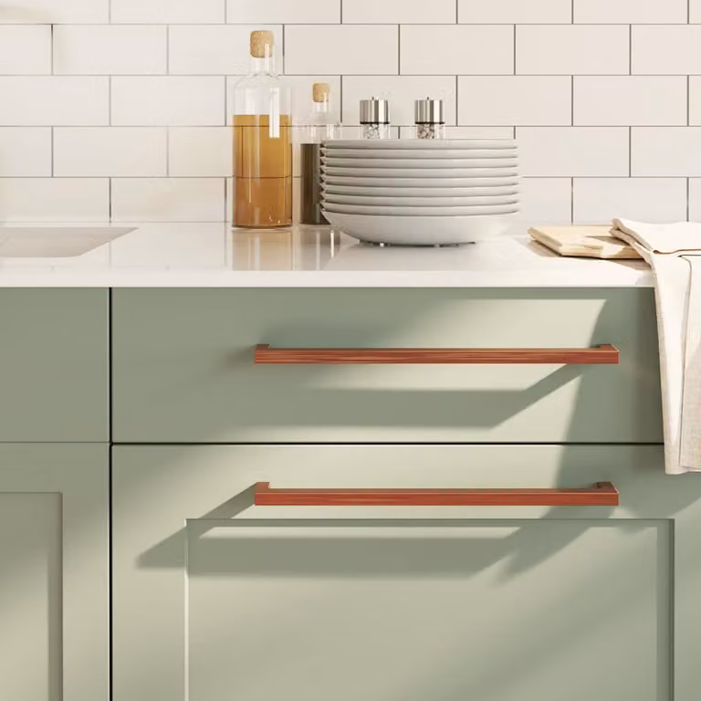 Set di 10 maniglie per mobili a barra vidaXL in acciaio inox color bronzo, lunghezza 320 mm