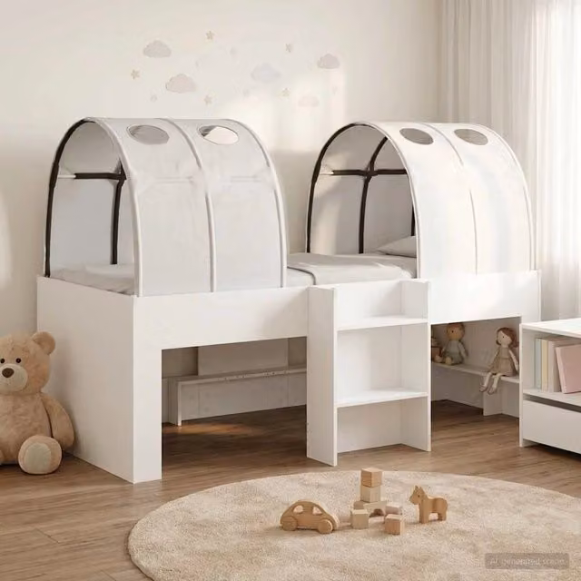 Letto con Tunnel 3 pz Bianco Legno ingegnerizzato 3423563