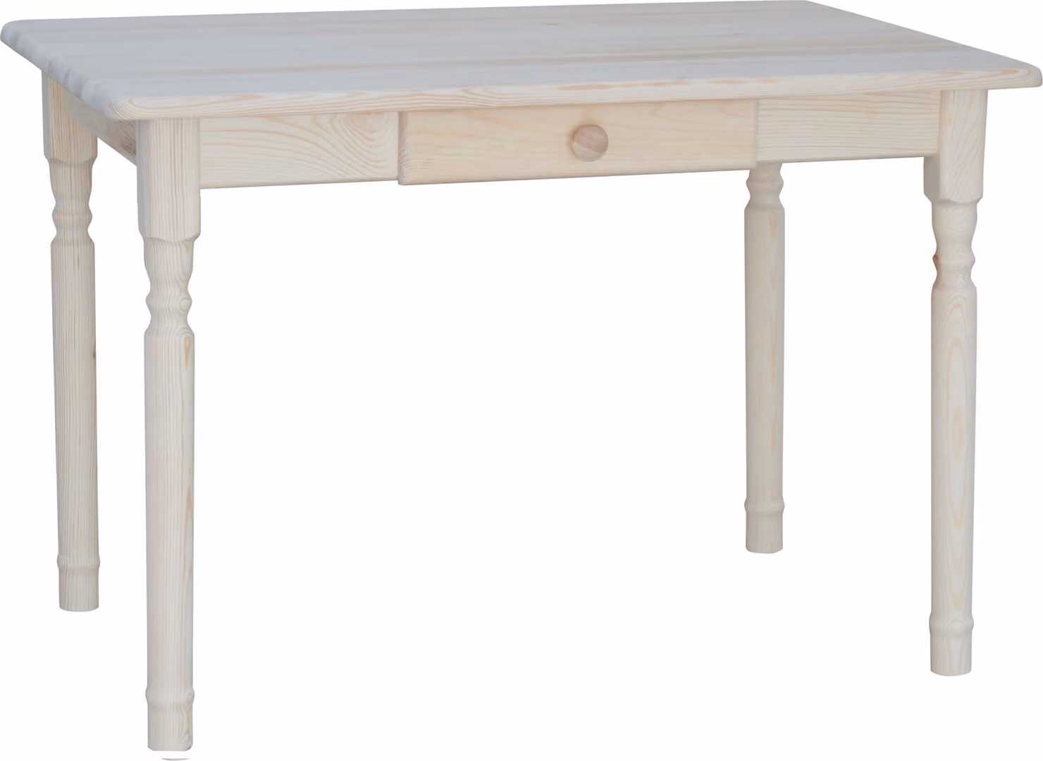 Tavolo II con cassetto in legno di pino massiccio non trattato 100 x 60 cm