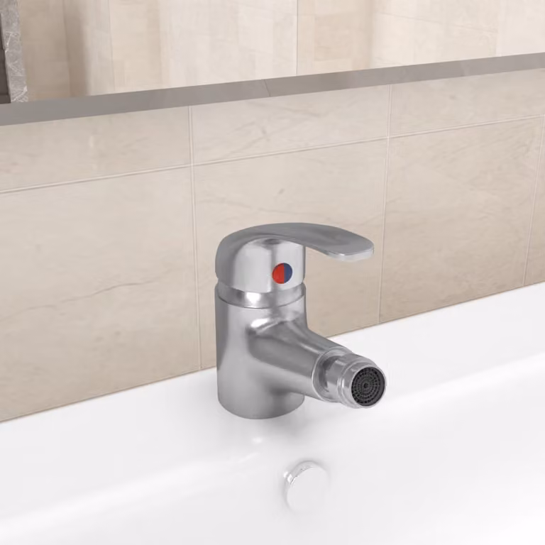 The Living Store Miscelatore per bidet da bagno, argento, 13x12 cm