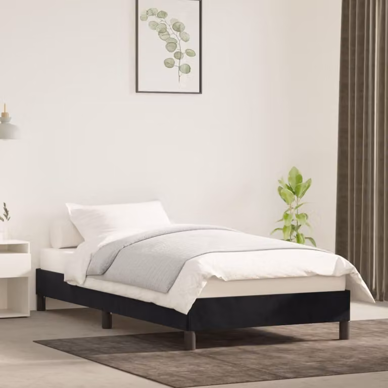 The Living Store struttura letto nera 80x200 cm in velluto