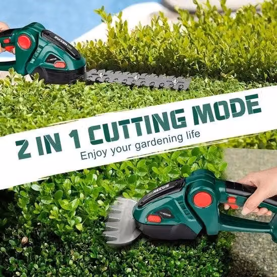 Tagliasiepi a batteria con impugnatura ergonomica e barra di protezione – Lunghezza lama 52 cm – Distanza ottimale tra i denti per un taglio efficiente – 2 batterie incluse! – Tagliasiepi leggero per la cura del giardino, delle recinzioni e del cortile