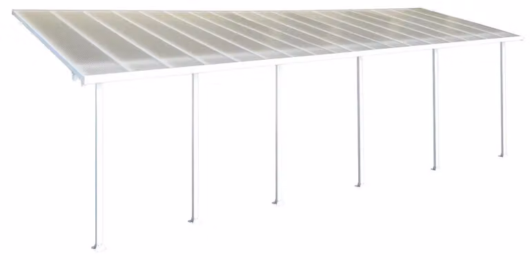 Palram - Canopia: copertura per terrazza in alluminio Feria, bianco, 295x1092x305 cm