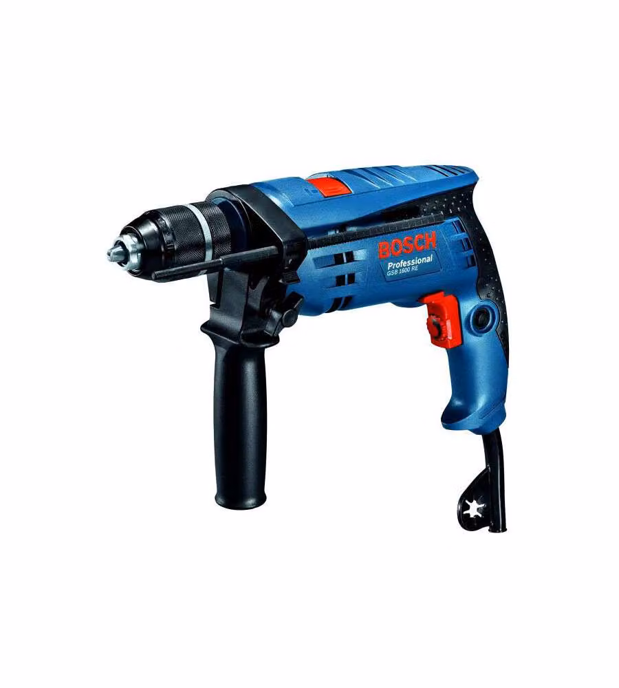 Trapano battente con percussione Bosch GSB 1600 RE blu con mandrino autoserrante da 13 mm e velocità regolabile – 1