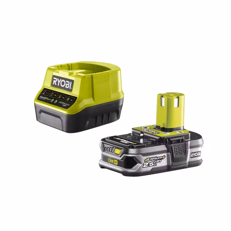 RYOBI - 1 x 18V ONE+ 2.5 Ah lithium+ battery and 1 x 2.0 A fast charger - RC18120-125