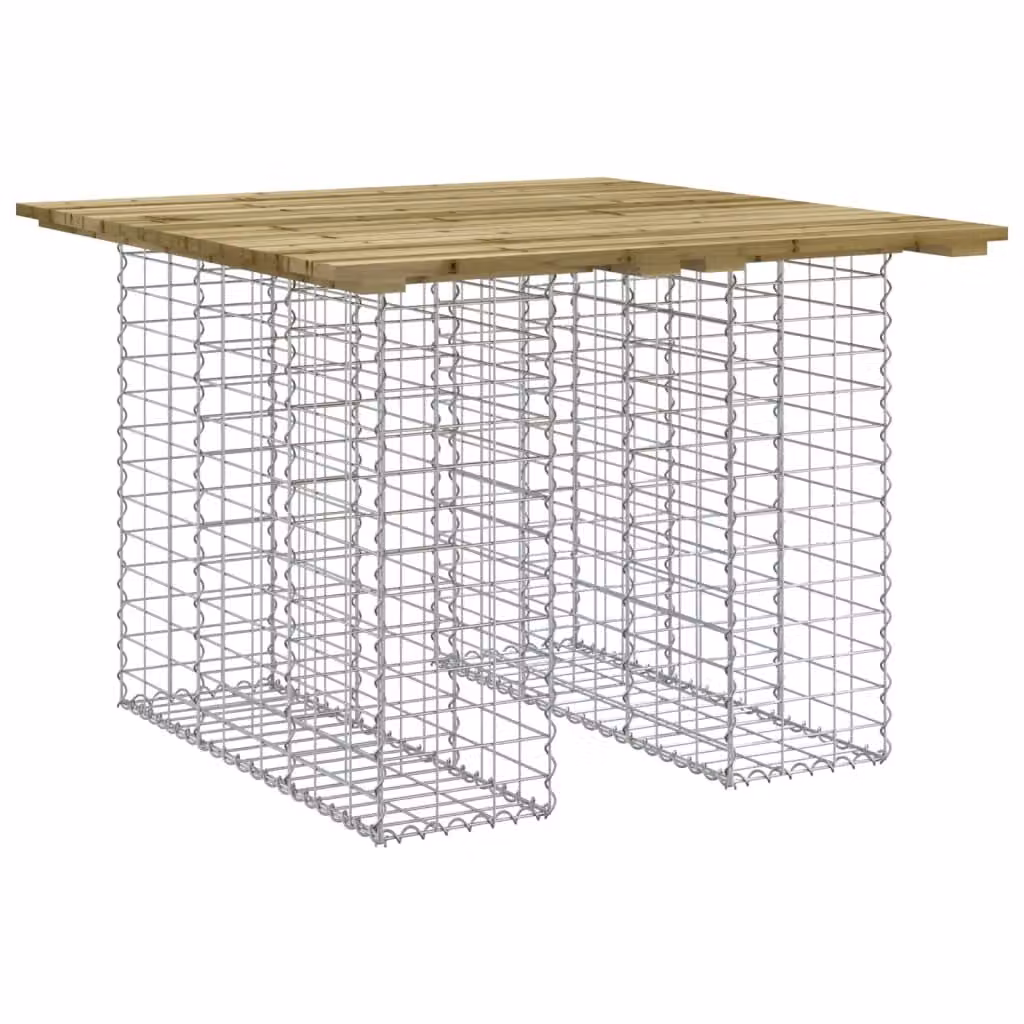 Tavolo da giardino in gabbione design 100x102x72 cm in legno di pino impregnato
