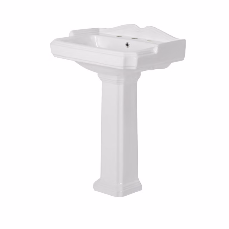 Lavabo Bagno con Colonna Quadrato Bianco 890x600mm - Design Moderno - Soluzione completa - Regent
