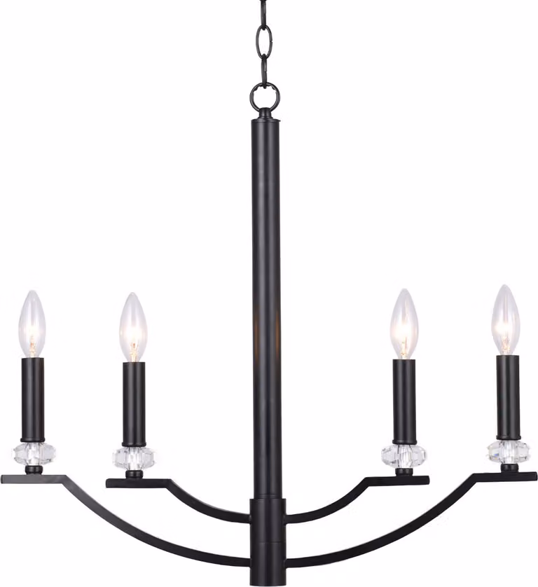 Lampadario HIMS nero 4xE14x12W in metallo, dimensioni: 125x54x58 cm, IP20, Polux