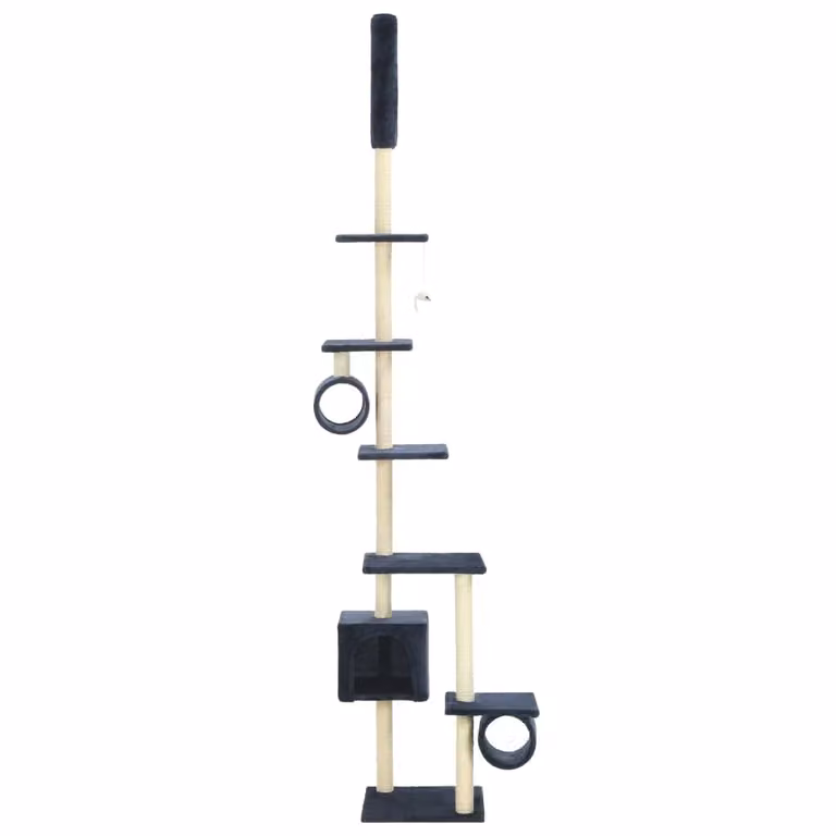 The Living Store Albero per gatti con tiragraffi in sisal 260 cm Blu scuro