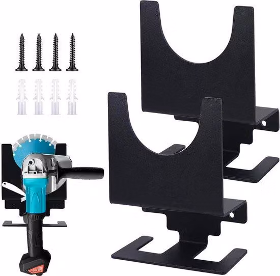 Supporto a gancio in acciaio inossidabile - 2 pezzi - Ganci per cavi - Supporto a muro per supporto flessibile - Macchina da taglio e lucidatura per officina e garage.