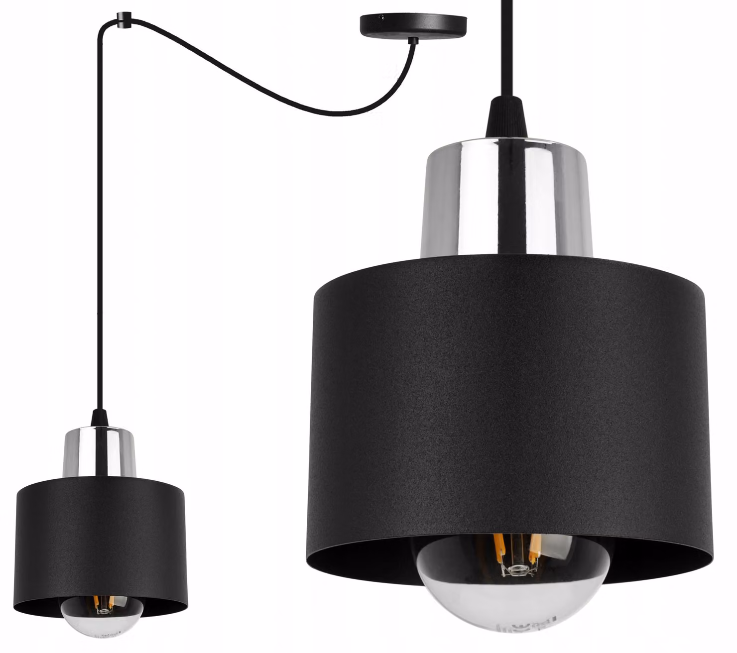 Moderna Lampada A Sospensione Lampada A Led Nera