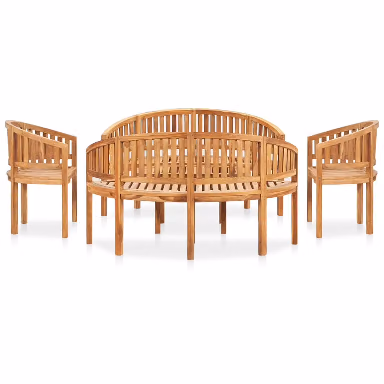 set da giardino in teak massiccio da 5 pezzi