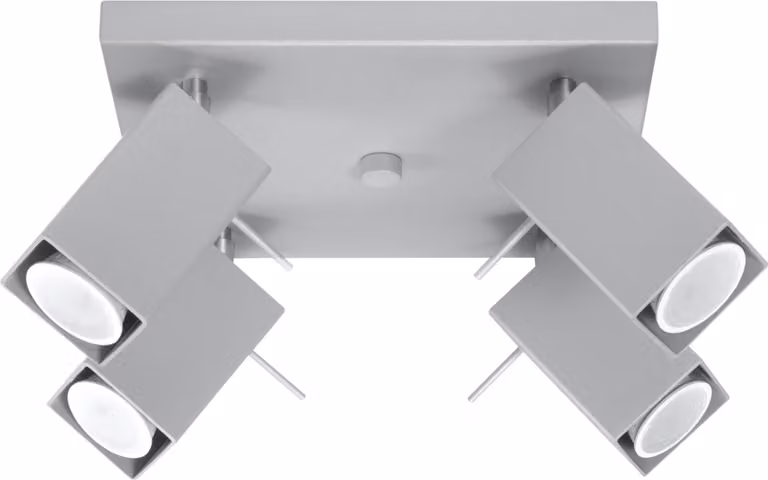 Lampada da soffitto BRAVEA grigio-cromata 4xGU10x40W in metallo, dimensioni: 15x25x25 cm, IP20, Pure Lume