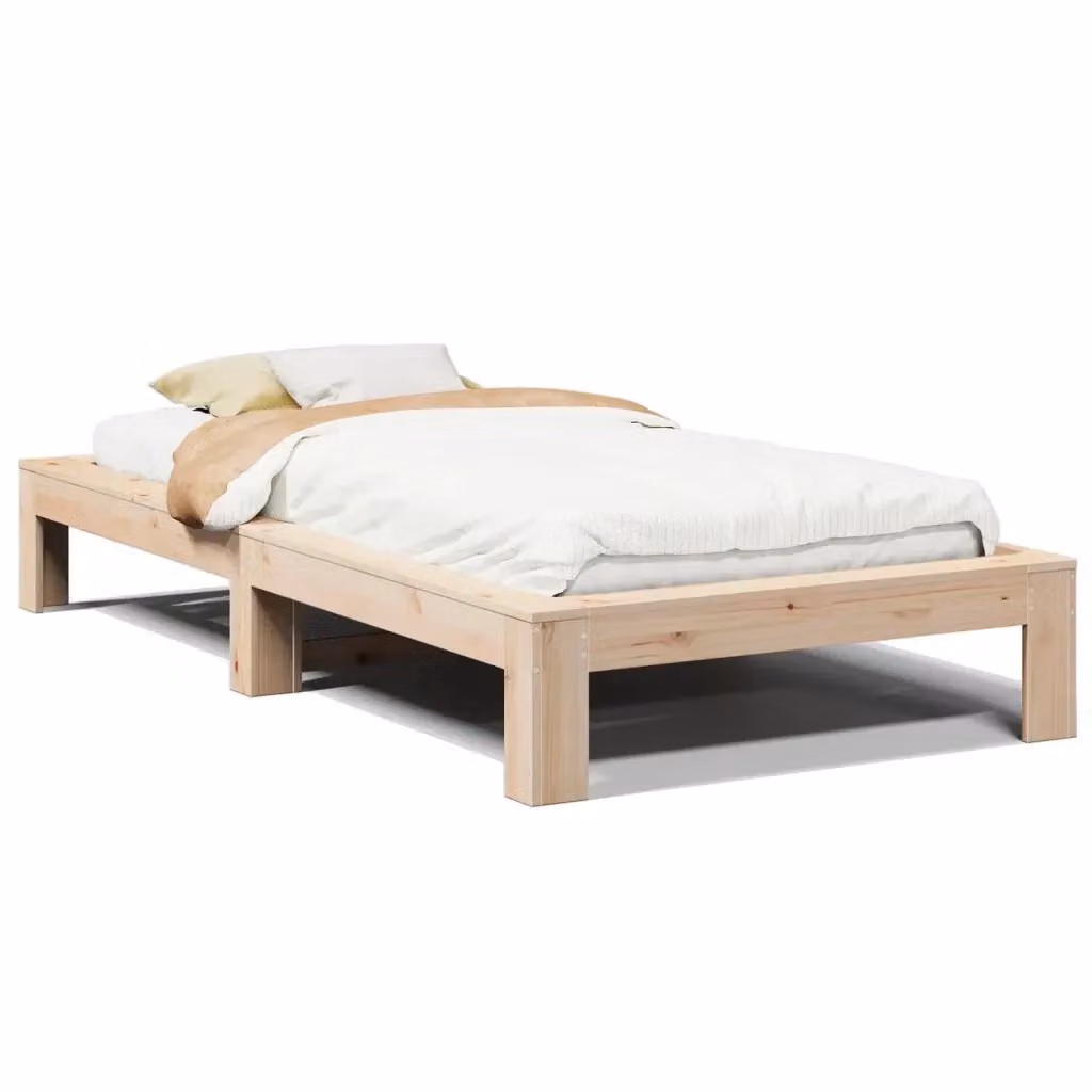 Letto senza materasso vidaXL in legno massello di pino marrone, L/P/H: 200 x 90 x 111,5 cm – 2