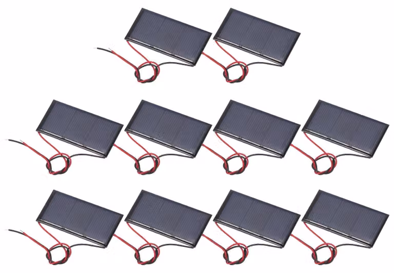 Confezione da 10 mini pannelli solari, 1,5 V, 0,24 W, 160 mA, dimensioni 60x30 mm