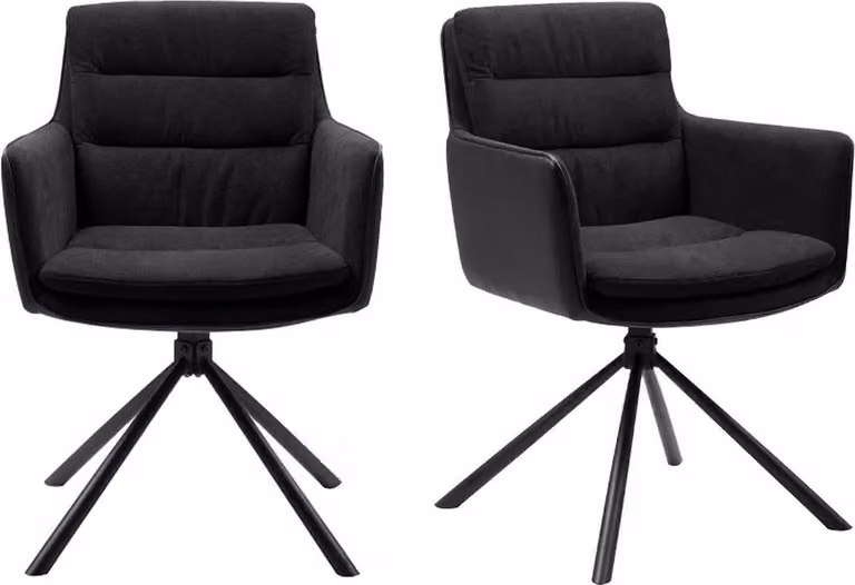 Calicosy - Set di 2 Sedie Nere L63 cm - Logan