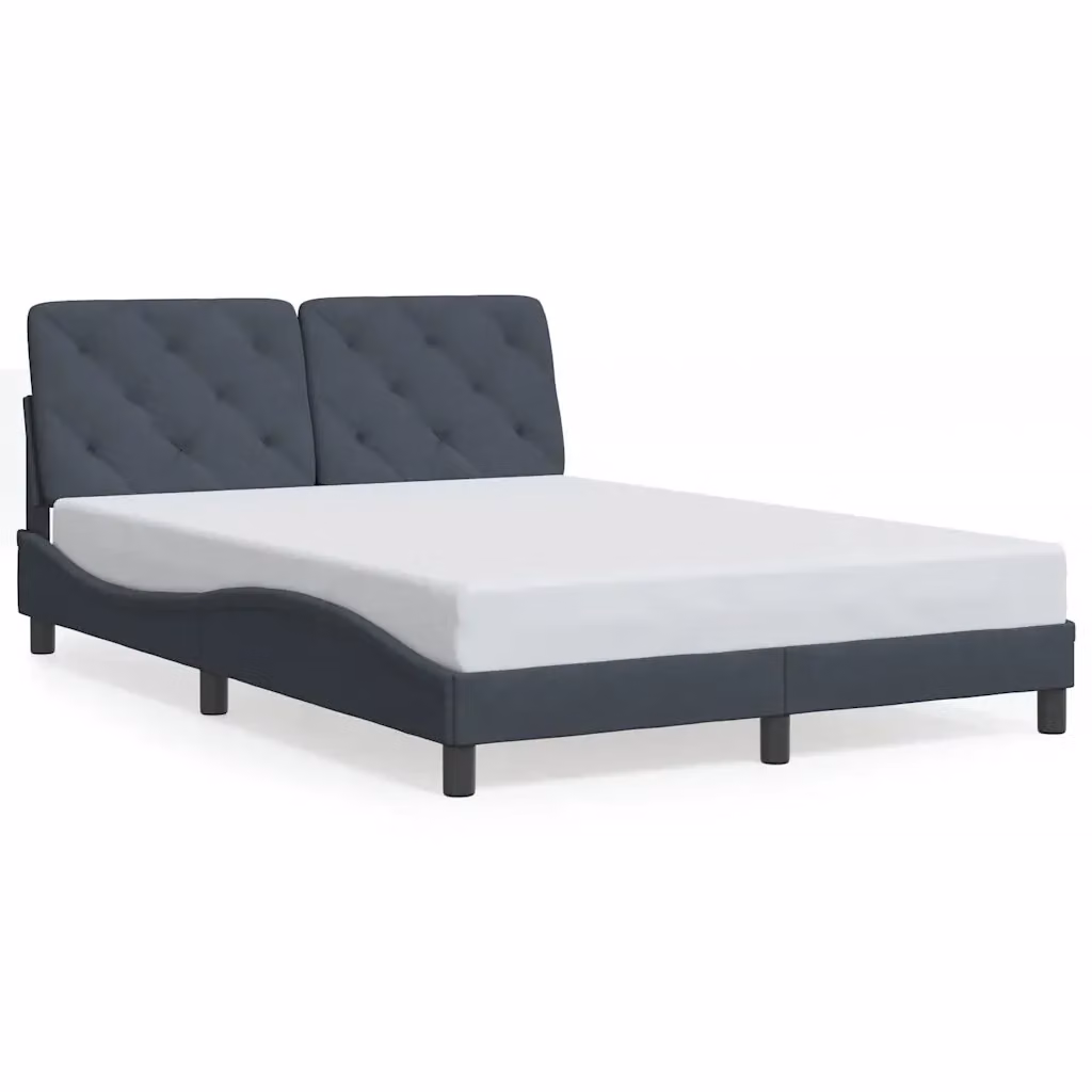 Giroletto vidaXL in velluto grigio scuro con doghe in legno L/P/H: 200 x 120 x 32 cm – 2