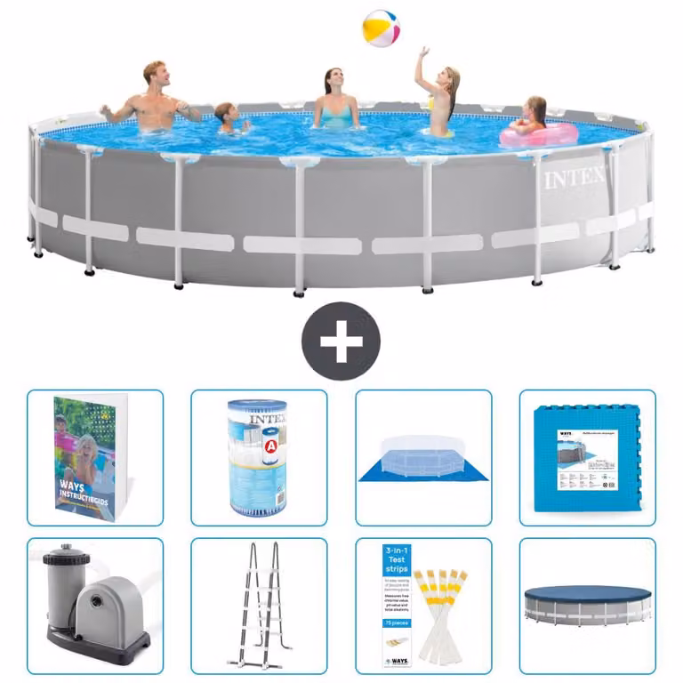 Struttura per piscina a forma di prisma - 610x132 cm - composta da 7 elementi - modello S602
