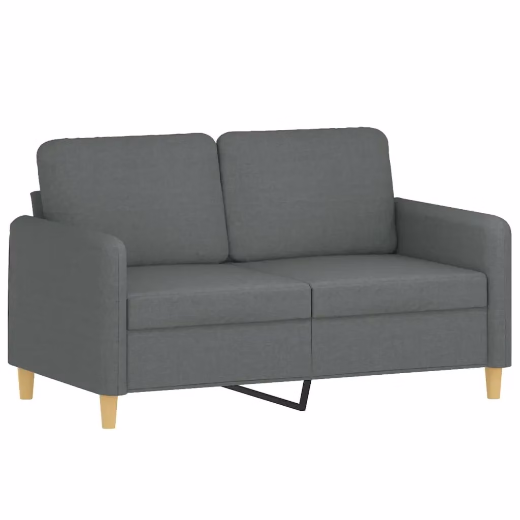Divano a 2 posti moderno vidaXL in tessuto grigio con struttura in metallo L: 138 cm, P: 77 cm, H: 80 cm – 2