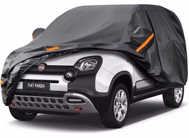 Copertura per auto impermeabile e traspirante, adatta per FIAT Panda (2011-2025), con 7 strati, copertura completa, protezione dalla polvere, colore nero
