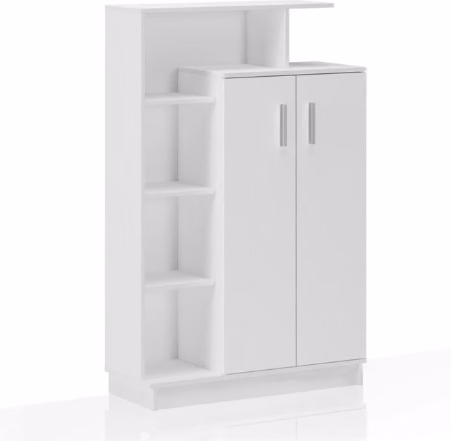 Scarpiera effetto legno finitura larice bianco cm. H.140xL.90xP.34,5