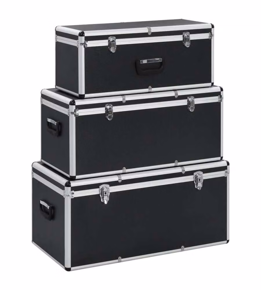 Valigette 3 pz in Alluminio Nero