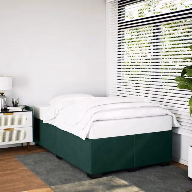 Giroletto vidaXL in Velluto Verde con Listelli in Legno L/P/H: 120 x 190 x 15 cm