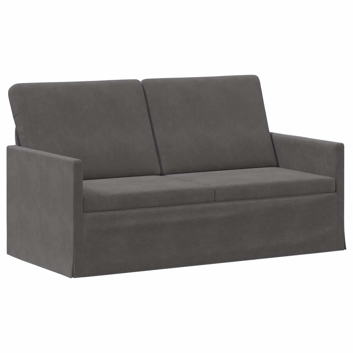 Divano a 2 posti moderno vidaXL in tessuto corduroy grigio con struttura in metallo L/P/H: 150 x 81 x 82 cm