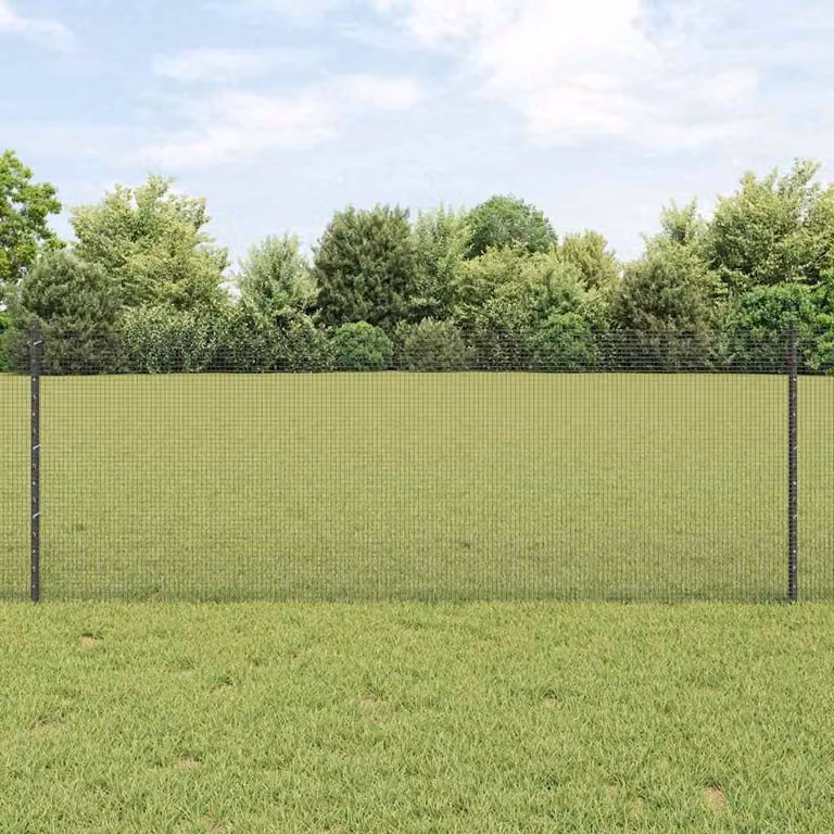 Maison Exclusive - Recinzione con paletto Grigio 0,8 x 100 m Acciaio e PVC