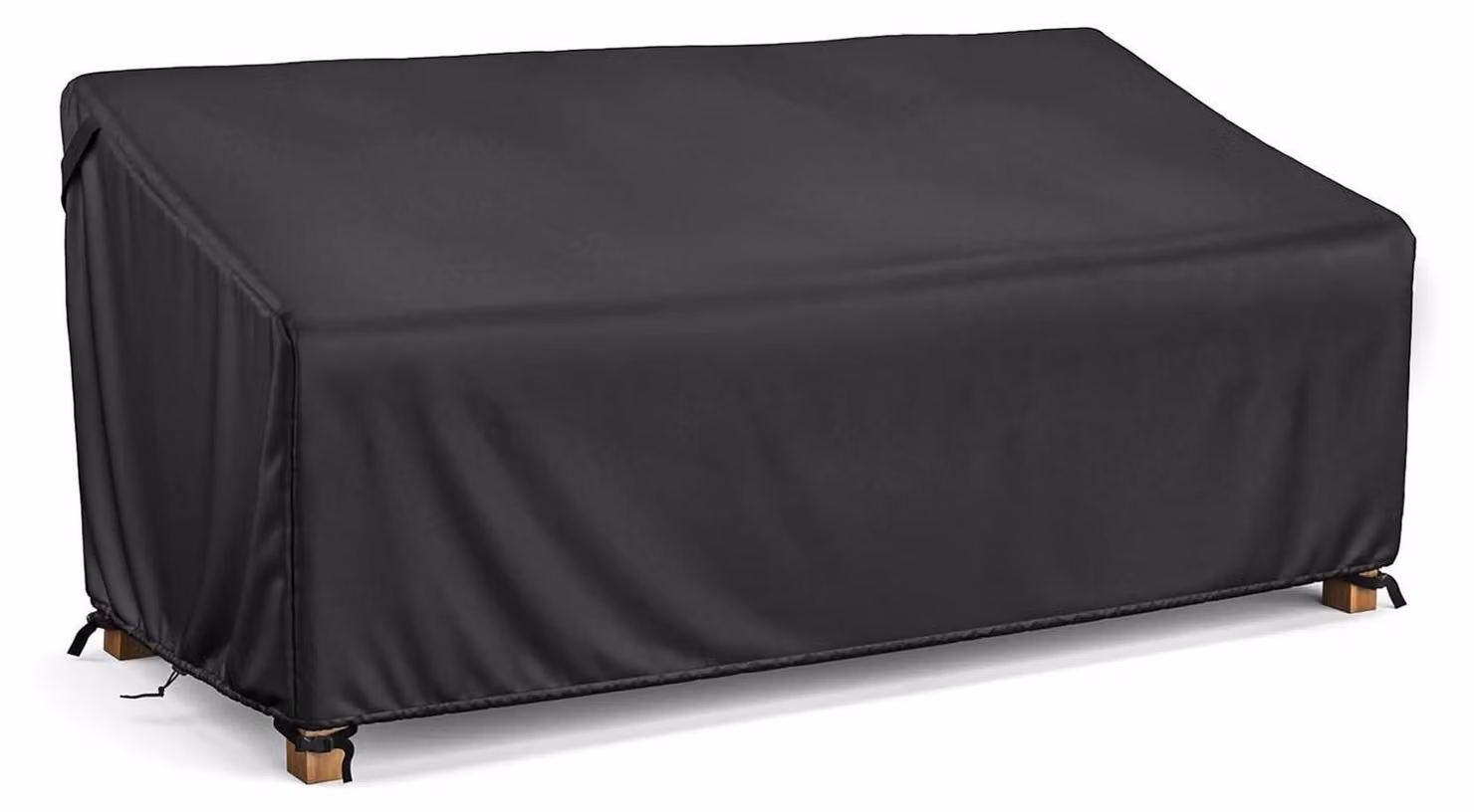 Copertura impermeabile per panchina da giardino, per 2 posti, in tessuto Oxford 600D, dimensioni 134x66x63/89 cm, colore nero