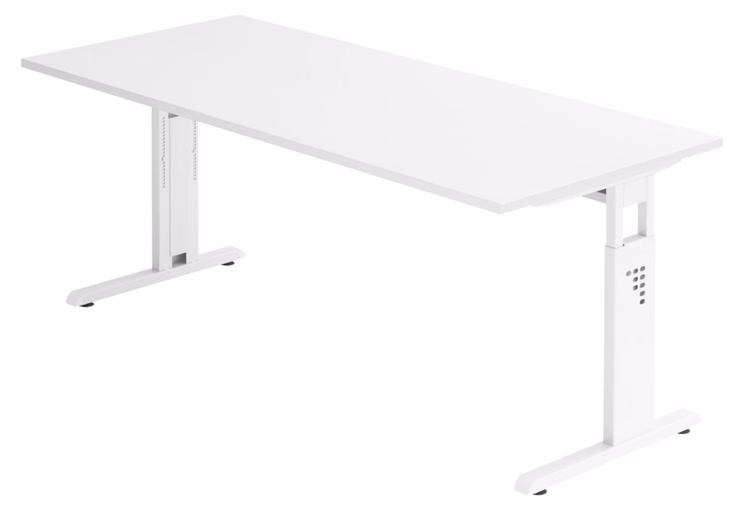 bümö Scrivania Serie-O - Decorazione: bianco, dimensioni: 180 x 80 cm, struttura: bianco