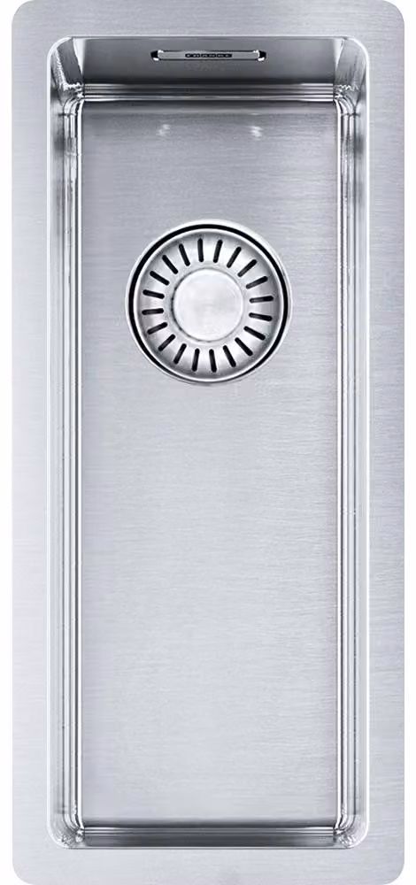 FRANKE BOX, BXX 110-16, 200x450 mm, cestello di raccolta integrato come valvola a spina, con troppopieno nascosto, con set di scarico, acciaio inox spazzolato