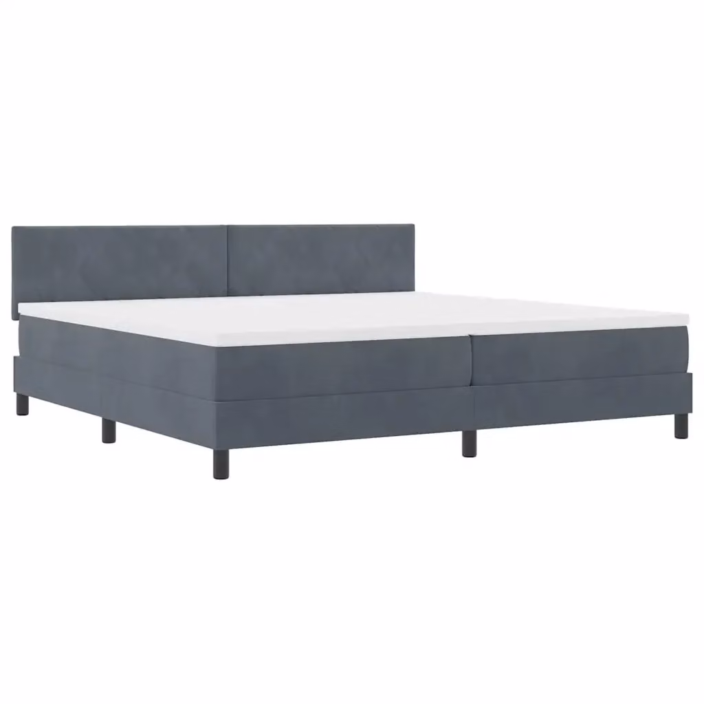 Letto a molle con illuminazione LED vidaXL in velluto grigio, L/P: 200 x 200 cm – 2