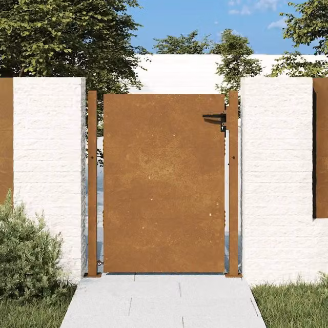 Cancello da giardino 100x125 cm in acciaio Corten 153264