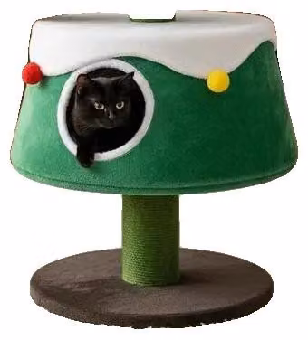 Katzenbaum, design per vacanze, 2 piani per arrampicarsi e rilassarsi, colore verde militare