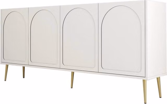 Credenza in legno "Lyon" - 180 x 35 x 80 cm - Colore crema