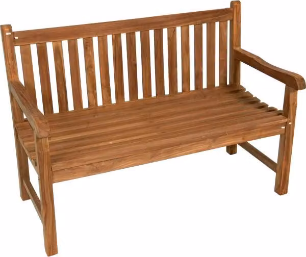 Panca in teak - 130x65x92 cm - Schienale diritto