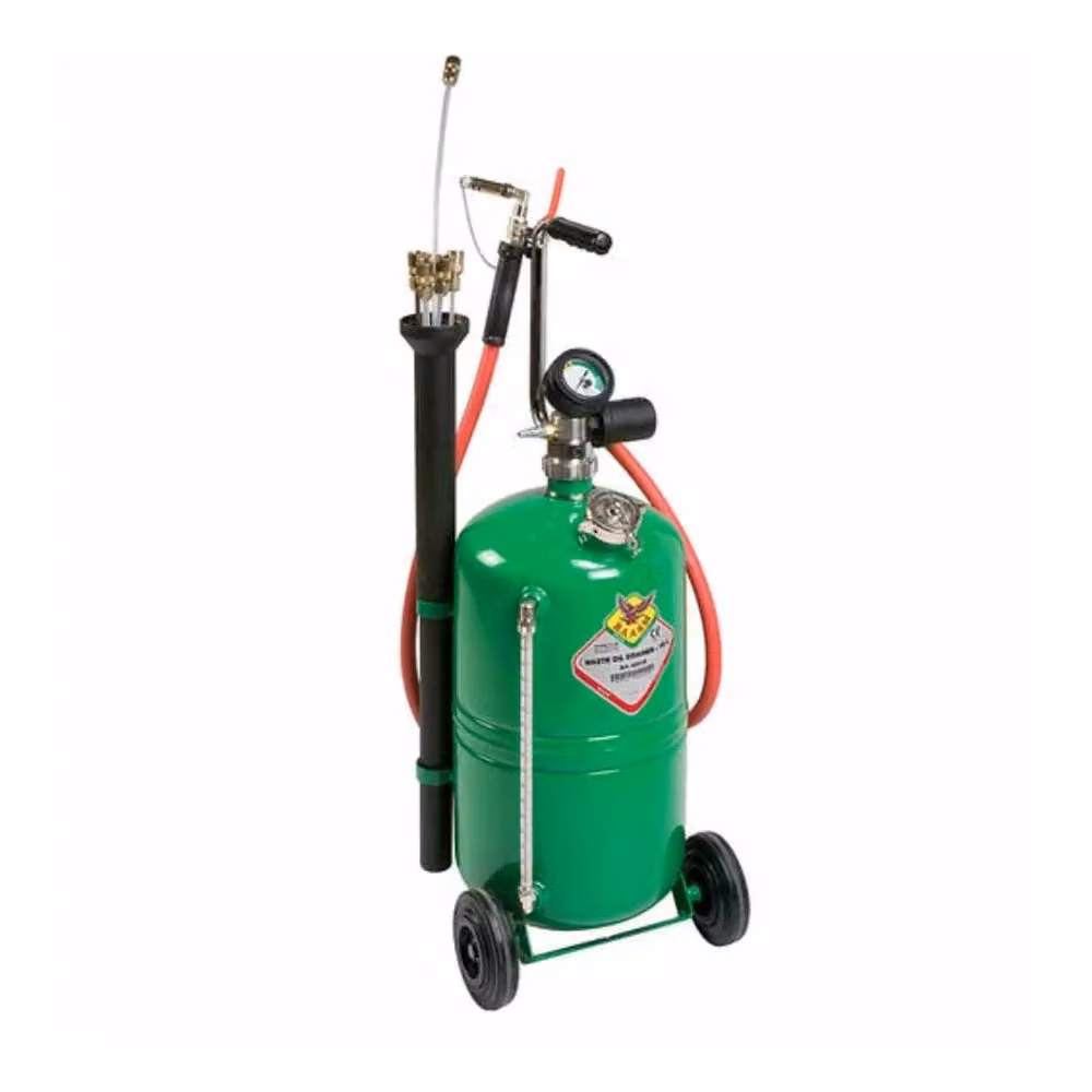 Aspiratore Carrellato Pneumatico Raasm 43024 per Recupero Olio Esausto Verde 24 lt – 2