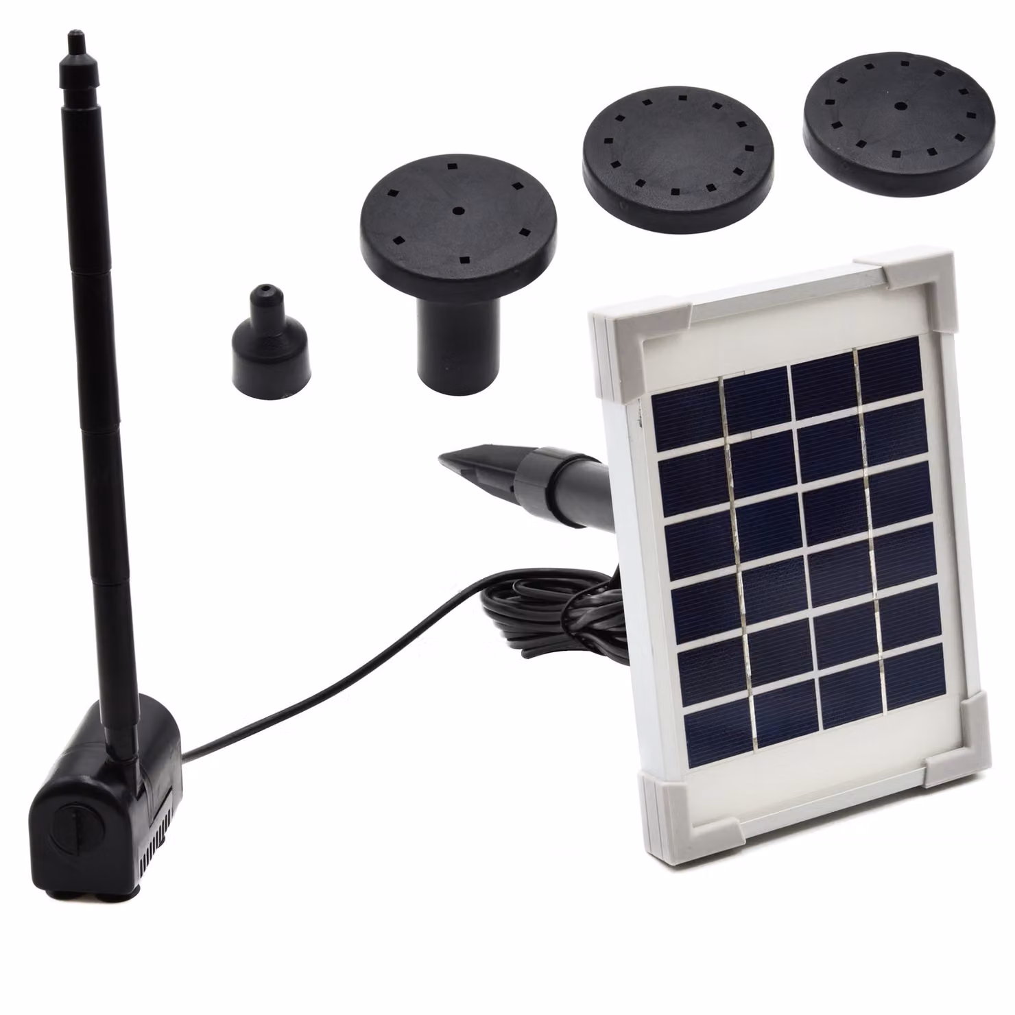 Pompa solare per acqua 2W - Efficiente pompa per laghetti con prevalenza di 0,7 m e capacità di 170 l/h per l'irrigazione ecologica del giardino.