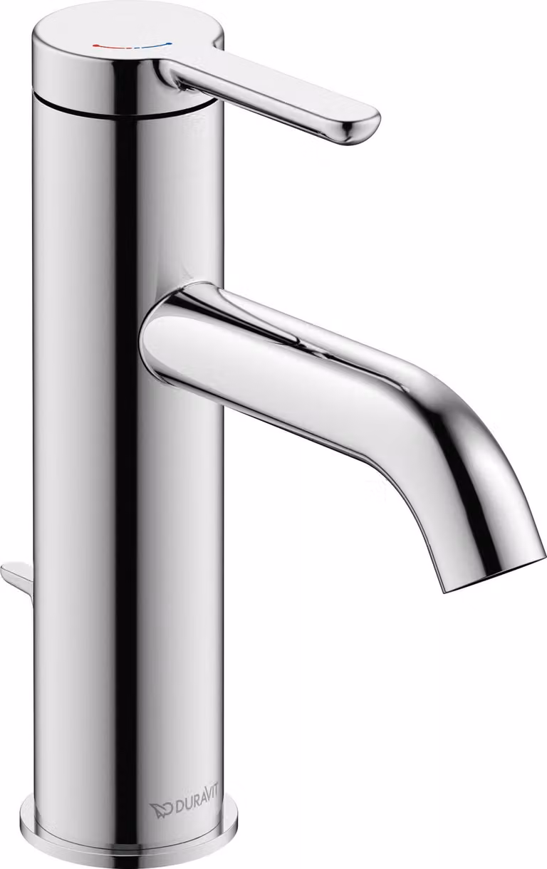 Duravit C.1 Mitigeur monocommandé pour lavabo M, FreshStart, Minusflow, saillie 113mm, avec garniture d'écoulement, C11023001010, C11023001010