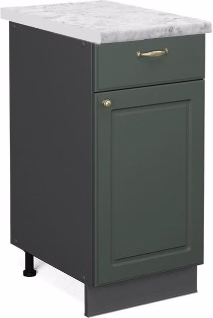 Mobiletto base per cucina Fame-Line Verde-oro rustico/Antracite 40 cm, PL Marmo Vicco