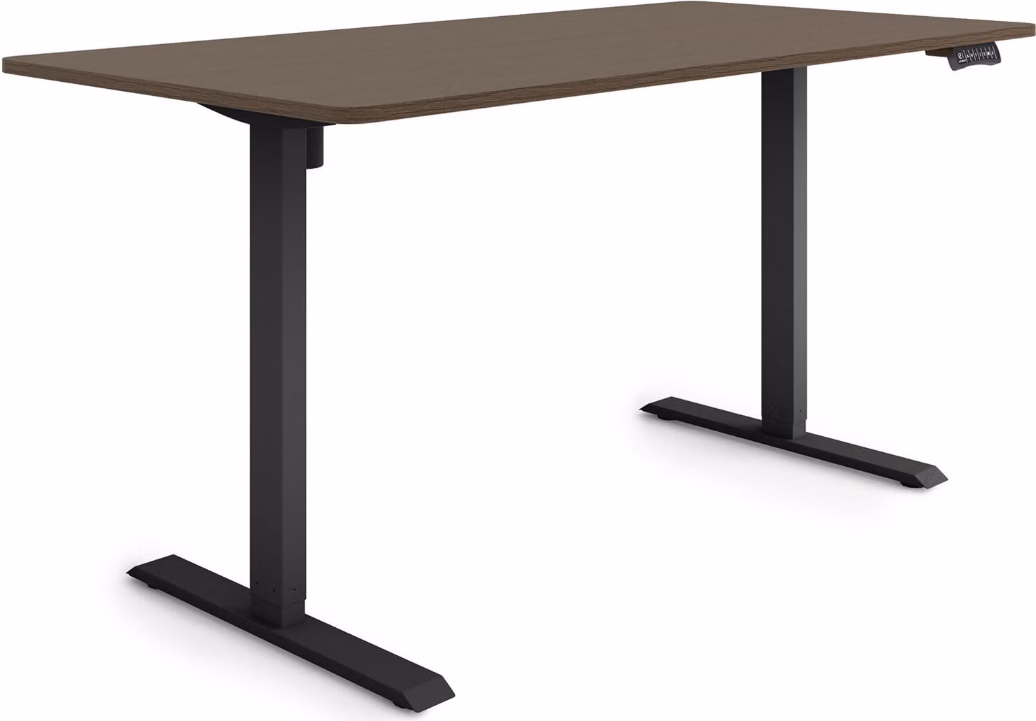 ESMART Germany ETX-121BE 160 x 80 cm Decorazione ebano Scrivania ergonomica in piedi/seduta Regolabile elettricamente in altezza in modo continuo 73,5 - 123,5 cm 3x memoria Porta di ricarica USB Promemoria attività Avvio/arresto graduale