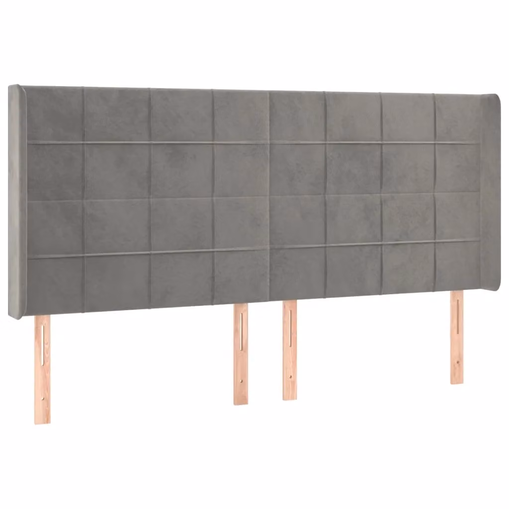 Testiera ad Orecchio vidaXL in Velluto Grigio L: 183 cm, P: 16 cm, H: 118/128 cm – 2