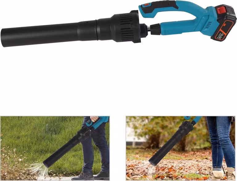 soffiatore a batteria da 21 V, senza fili con batteria e caricabatterie, per la cura del prato, lo sgombero della neve e la pulizia del cortile, rosso