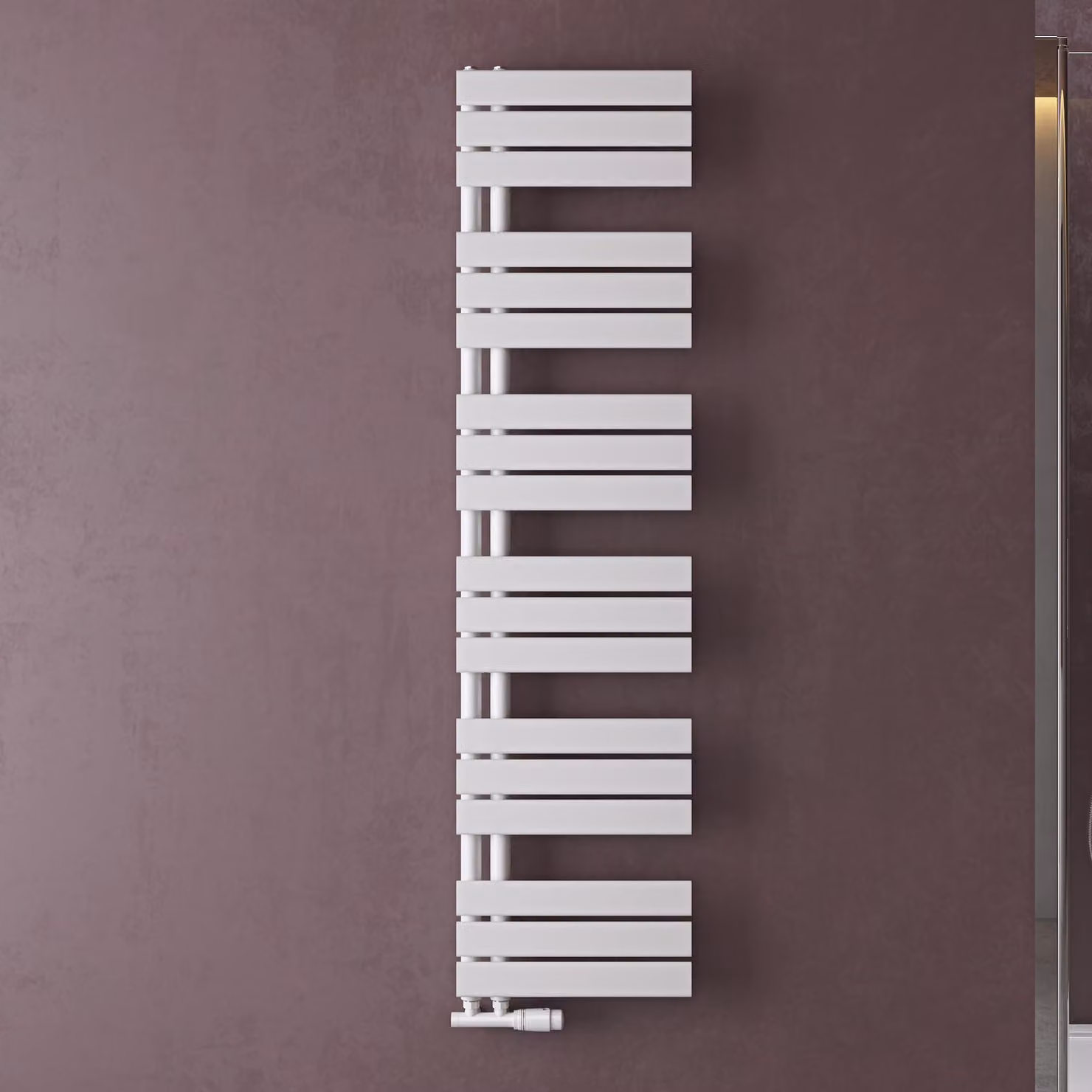 doporro Radiatore da Bagno 159x40cm, Radiatore Piatto Termoarredo da Bagno Riscaldamento Elettrico o da Acqua Calda FN Portasciugamani in Acciaio, Bianco