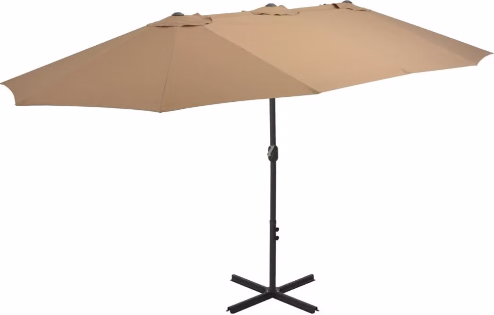 The Living Store Ombrellone con palo in alluminio 460x270 cm Taupe