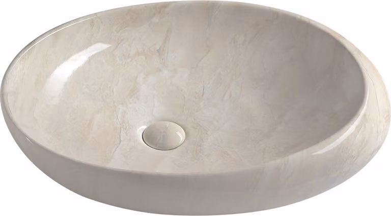 Sapho Dalma - Lavabo da appoggio, 680x440 mm, senza foro per il miscelatore, senza sfioratore, marfil MM327