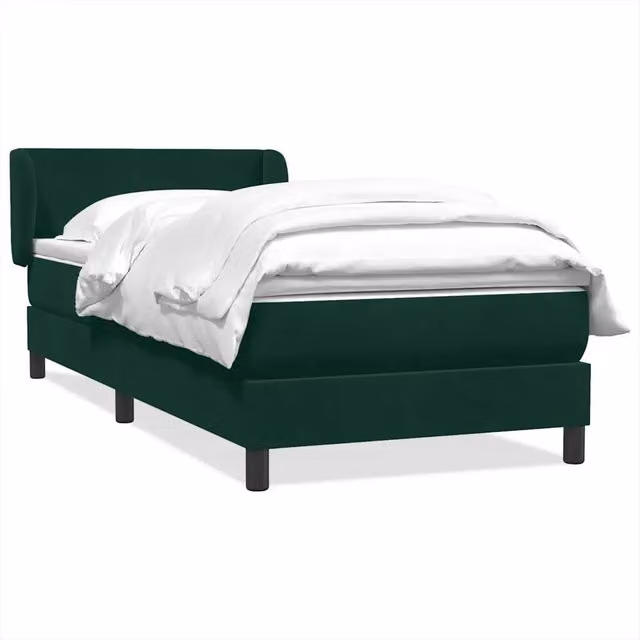 Giroletto a Molle con Materasso Verde Scuro 80x220 cm Velluto 3317382