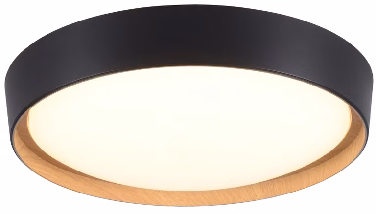 Plafoniera LED, dimmerabile, nera, D 40 cm